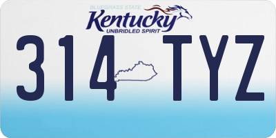KY license plate 314TYZ