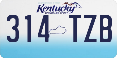 KY license plate 314TZB