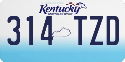 KY license plate 314TZD