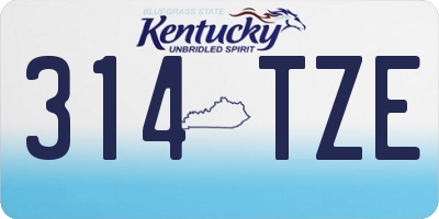 KY license plate 314TZE