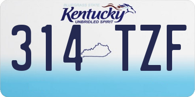 KY license plate 314TZF