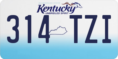 KY license plate 314TZI