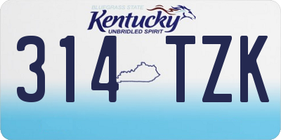 KY license plate 314TZK