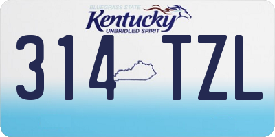 KY license plate 314TZL