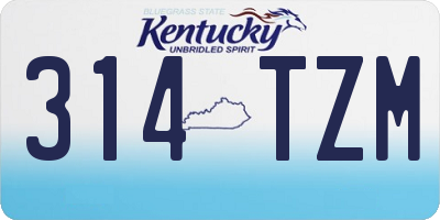KY license plate 314TZM
