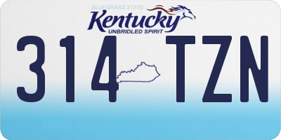 KY license plate 314TZN