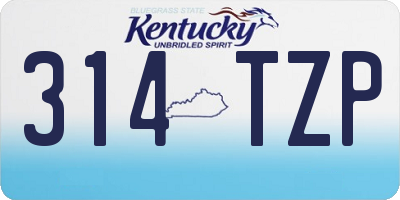 KY license plate 314TZP