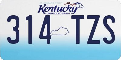 KY license plate 314TZS