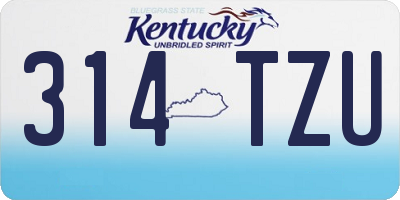 KY license plate 314TZU