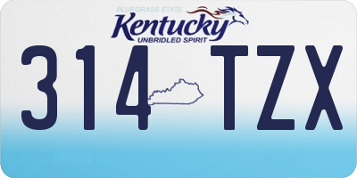 KY license plate 314TZX