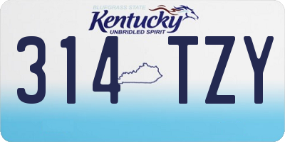 KY license plate 314TZY