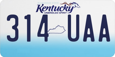 KY license plate 314UAA