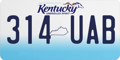 KY license plate 314UAB