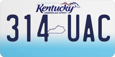 KY license plate 314UAC