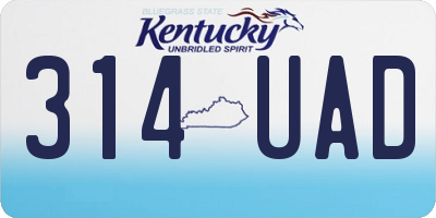 KY license plate 314UAD