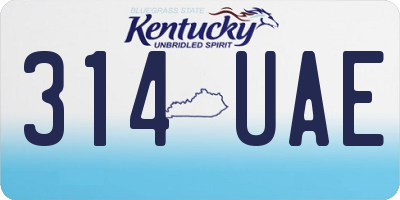 KY license plate 314UAE