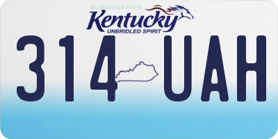 KY license plate 314UAH