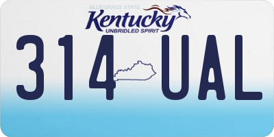 KY license plate 314UAL