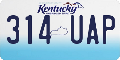 KY license plate 314UAP