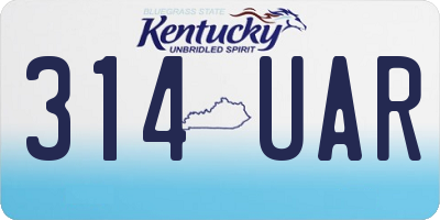 KY license plate 314UAR