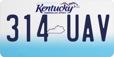 KY license plate 314UAV