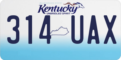 KY license plate 314UAX
