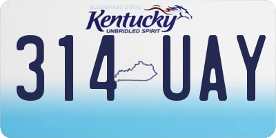 KY license plate 314UAY