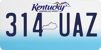 KY license plate 314UAZ
