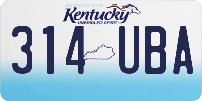 KY license plate 314UBA
