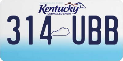 KY license plate 314UBB