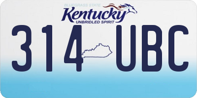 KY license plate 314UBC