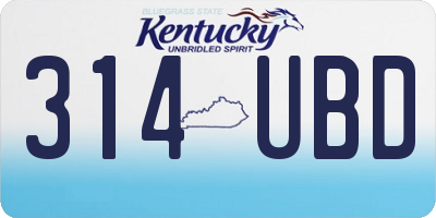 KY license plate 314UBD