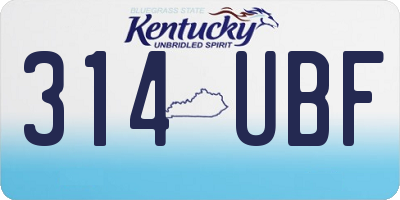 KY license plate 314UBF