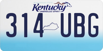 KY license plate 314UBG