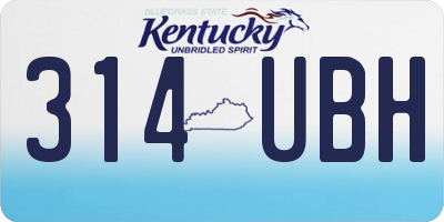 KY license plate 314UBH
