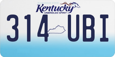 KY license plate 314UBI