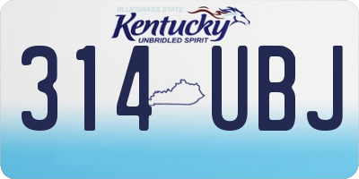 KY license plate 314UBJ