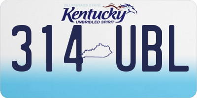 KY license plate 314UBL