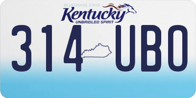 KY license plate 314UBO