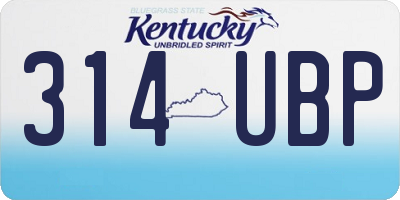 KY license plate 314UBP
