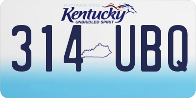 KY license plate 314UBQ