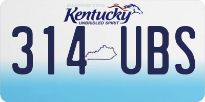 KY license plate 314UBS
