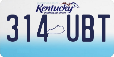 KY license plate 314UBT