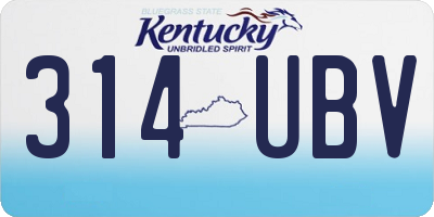 KY license plate 314UBV