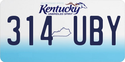 KY license plate 314UBY