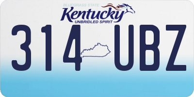KY license plate 314UBZ