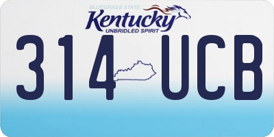 KY license plate 314UCB