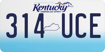 KY license plate 314UCE