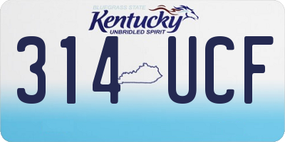 KY license plate 314UCF