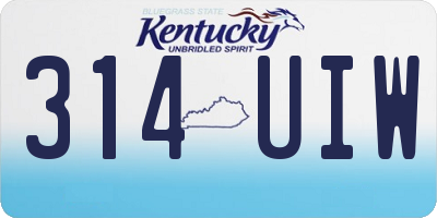 KY license plate 314UIW